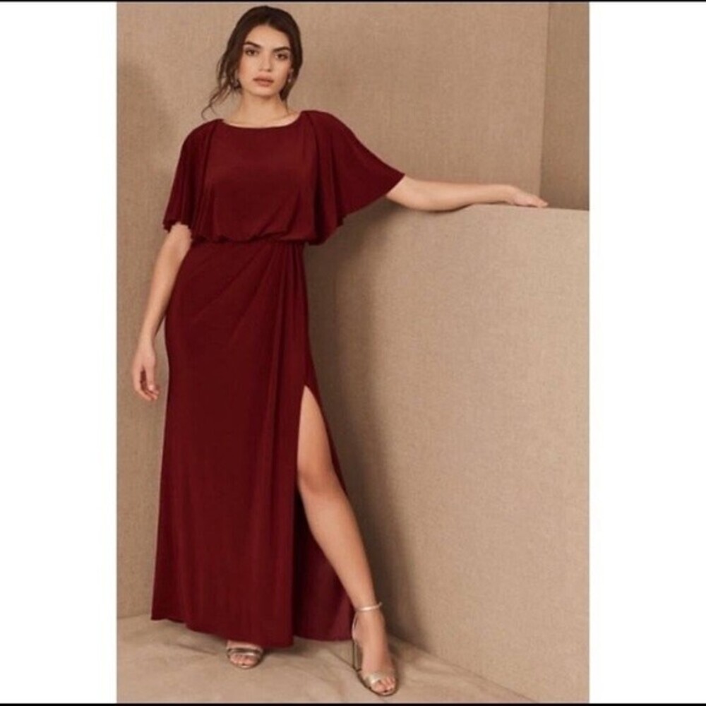 BHLDN Anthropologie Lena Flutter Sleeve bridesmaid wedding dress - Picture 2 of 9